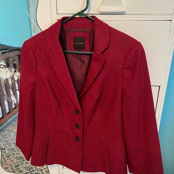The Limited Red Wool Blend Suit (jacket and skirt) - Picture 4 of 9